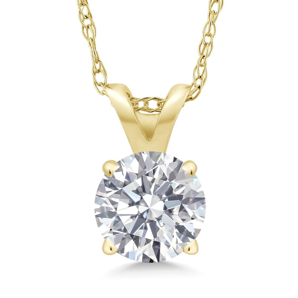 1.50 Ctw Round Lab Grown Diamond Pendant Necklace in 14K Gold – F Color VS Clarity | AGI Certified