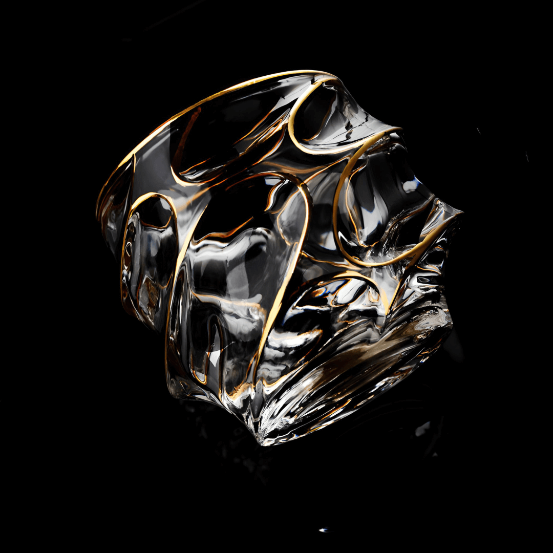 Gold Line Storm Japanese Crystal Whisky Glass