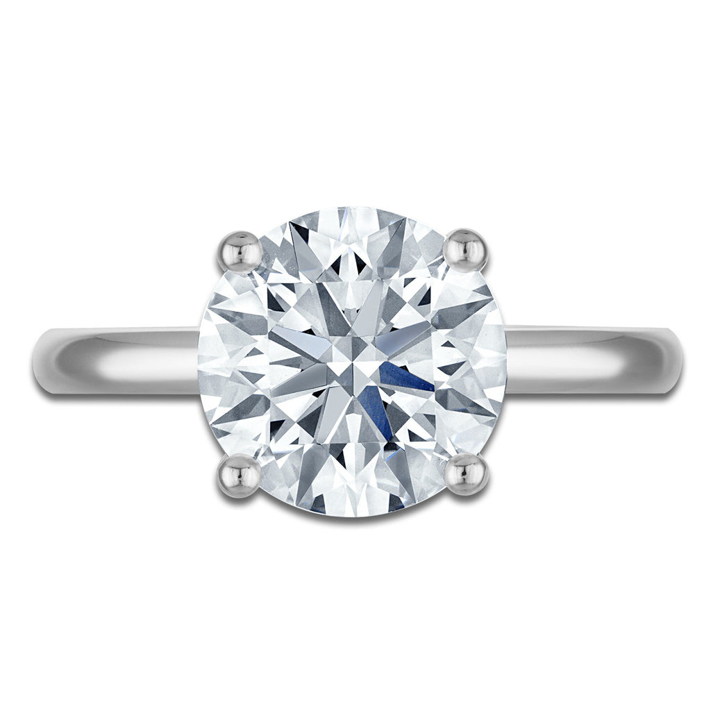 3.50 CTW Round Lab-Grown Diamond Solitaire Engagement Ring in 14K White Gold (F/VS, AGI Certified)