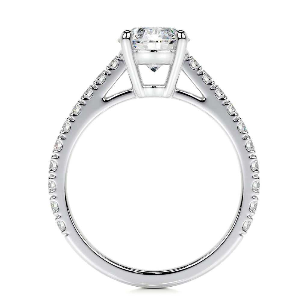 Round Brilliant Lab Grown Diamond Channel Setting Engagement Ring (F/VS) in 14K White Gold