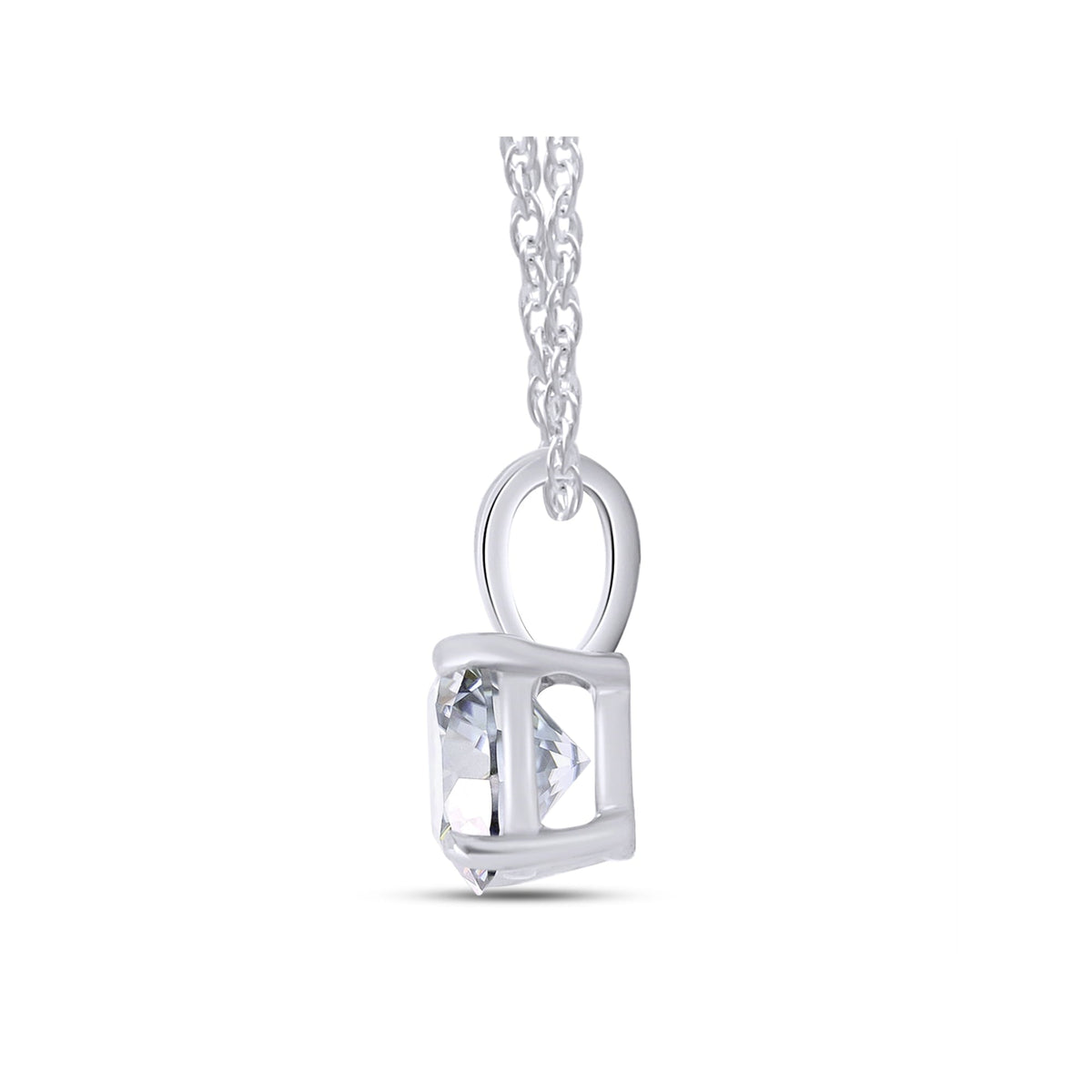 1.50 Ctw Round Lab Grown Diamond Pendant Necklace in 14K Gold – F Color VS Clarity | AGI Certified