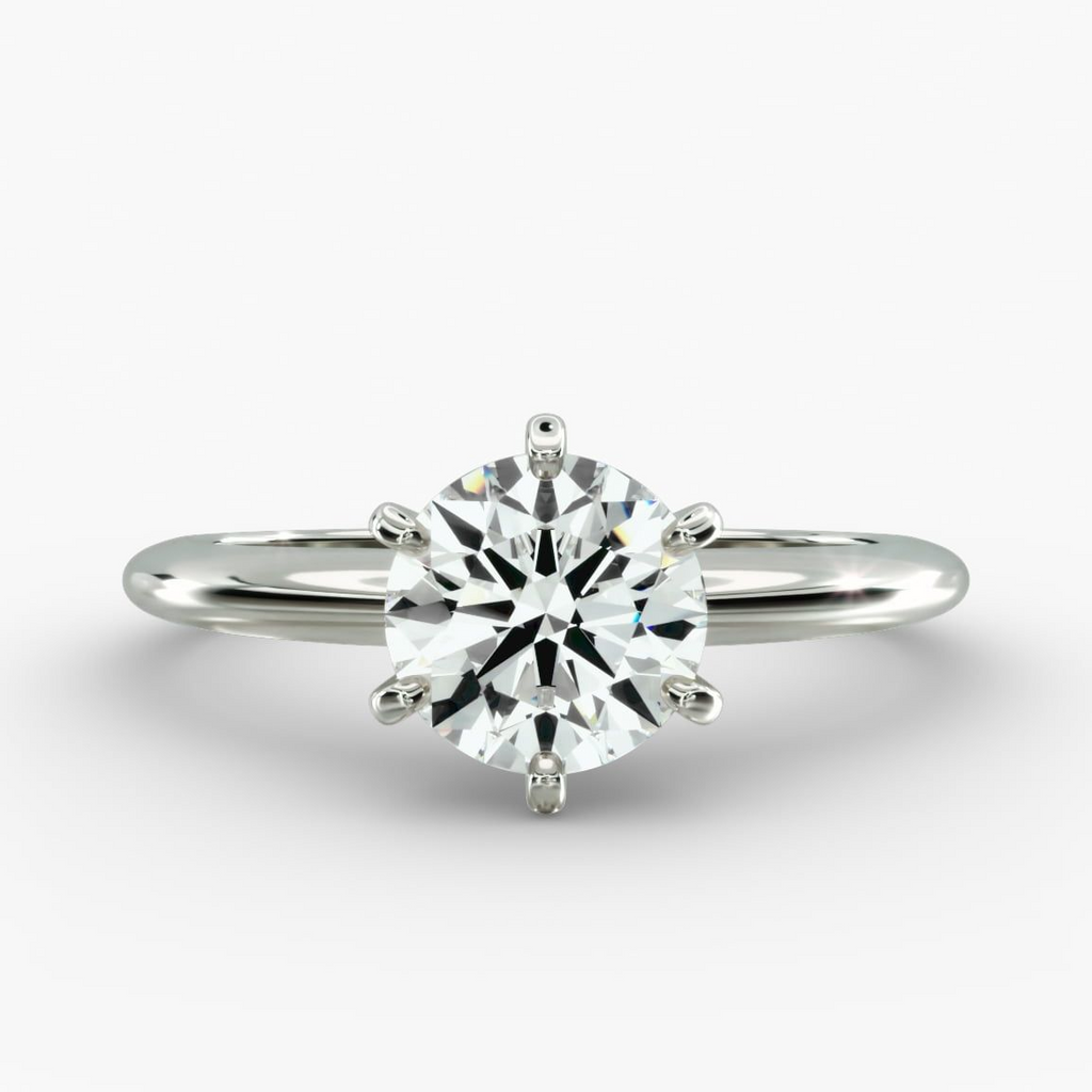 AGI Certified 3 CTW Lab Grown Diamond Solitaire Engagement Ring – G-VS Clarity, 14K White Gold