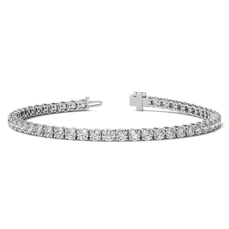 2CTW Created Moissanite Tennis Bracelet - Sterling Silver, 7" Length, White or 14K Gold Plated