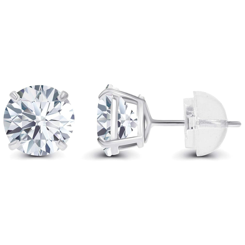 1.60 CTW Genuine Certified Moissanite Stud Earrings in Solid 14K White or Yellow Gold