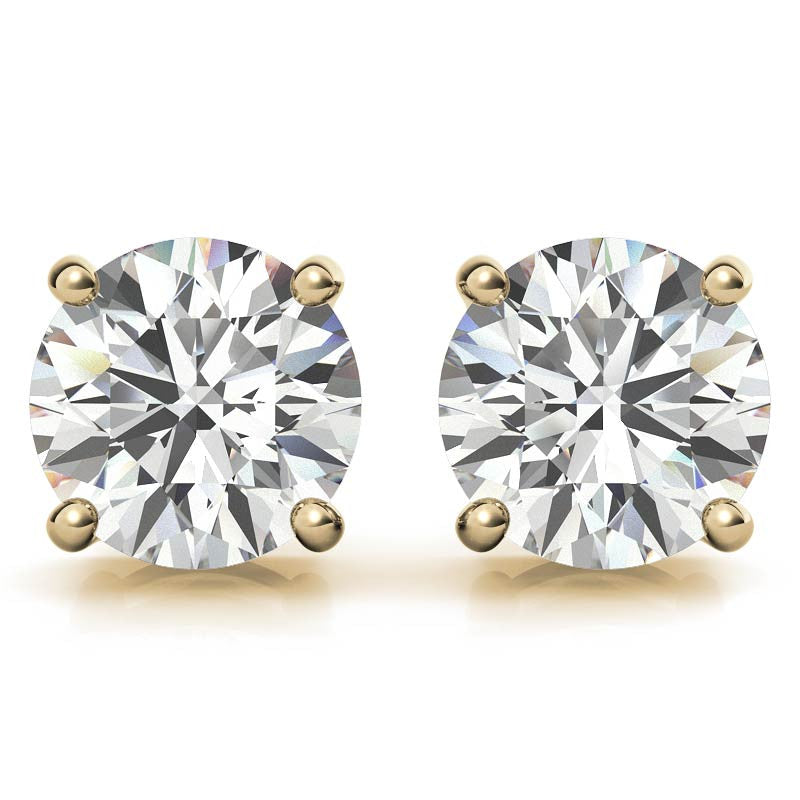 0.50 CTW Lab Grown Diamond Studs Earrings - G/VS Clarity in 14k Gold Over Sterling