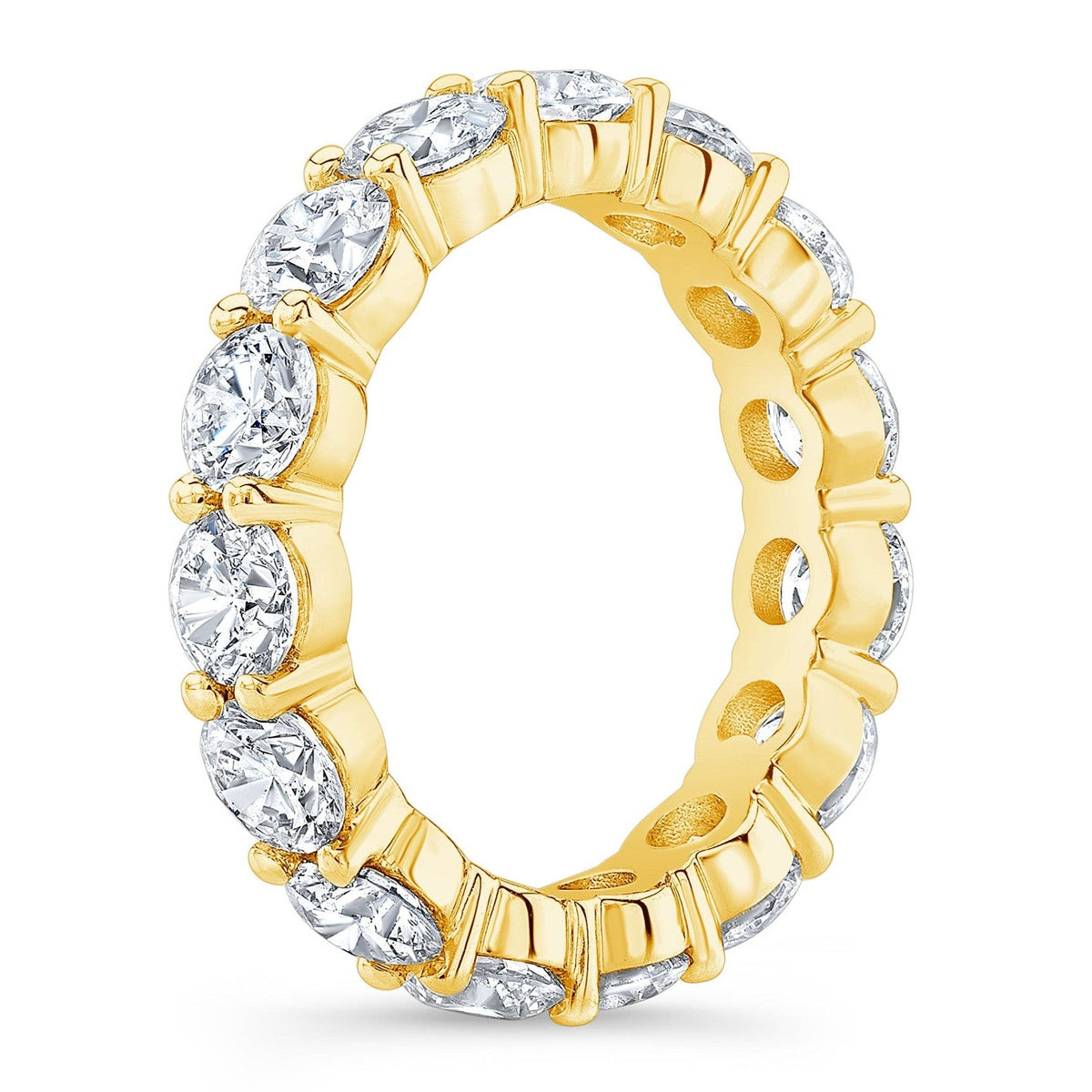 4.00 Ct Round Cut Created Moissanite Classic Eternity Band in 14k Gold Overlay