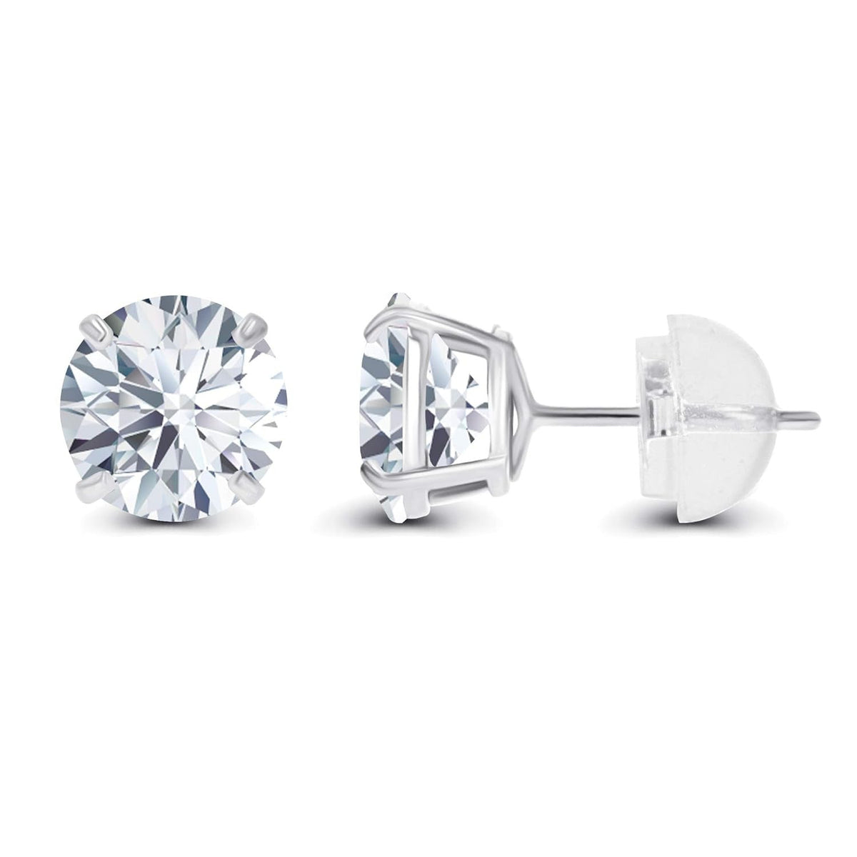 AGI Certified Lab-Grown Diamond Stud Earrings | 2 or 3 CTW | G Color VS Clarity | 14K Gold
