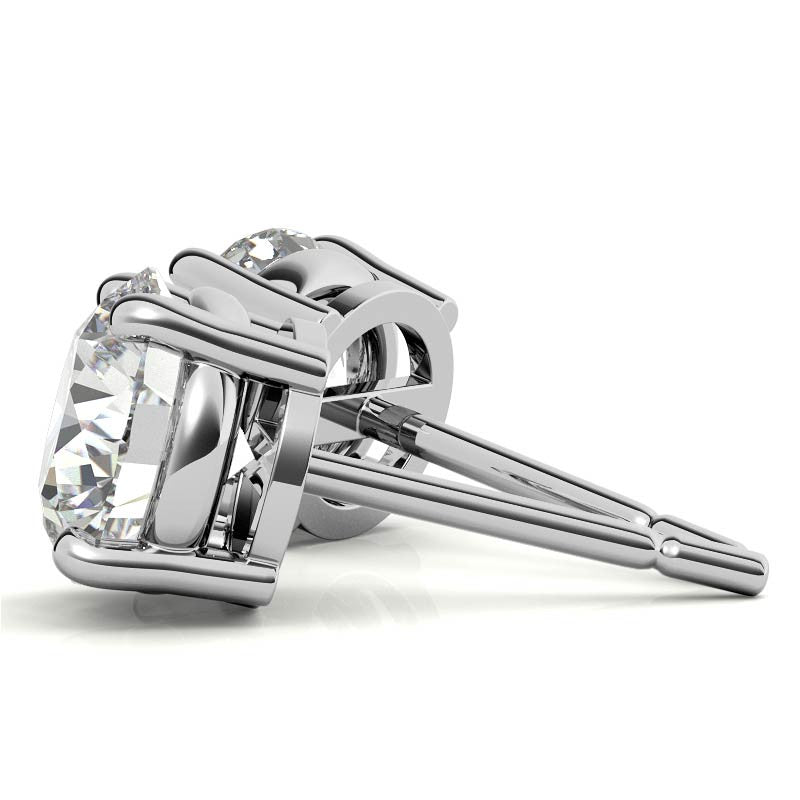 Lab-Grown Diamond Stud Earrings – G/VS Clarity – 14k White Gold Over Sterling Silver – 0.25 to 1.00 CTW